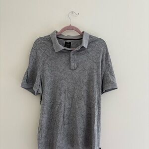 Denver Hayes Gray Polo Shirt with Knit Texture
